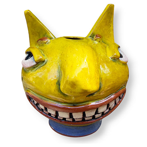 Ricky Boscarino Cat Face Pot 4.25" DP6084